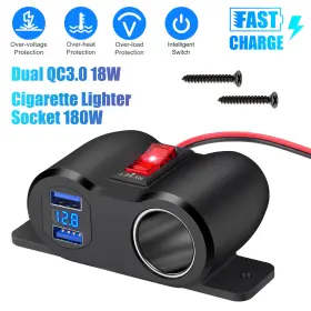 Nsi 601549178672 12v/24v Dual Usb Car Charger Cigarette Lighter Socket On-off Switch For Boat Rv Nsi 601549178672 12v/24v Dual Usb Car Charger Cigarette Lighter Socket On-off Switch For Boat Rv
