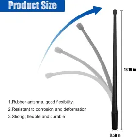 Ntrf1x Ntnev 13 Inch Antenna Compatible With Wrangler Jk/jl Chevy Silverado And Gmc Balck #2