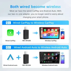 Onestop-stores 445018994997 Wireless Carplay Adapter Android Auto Smart Dongle 2in1 For Volvo Benz #3