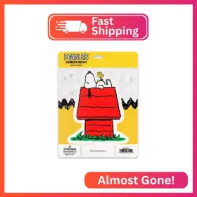 90227195 Open Road Brands Peanuts Snoopy On Dog House Adhesive Vinyl Decal - Adorable Sticker