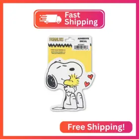 90228067 Open Road Brands Peanuts Snoopy And Woodstock Hug Adhesive Vinyl Decal - Cute Sticker For