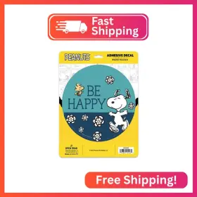 90234549 Open Road Brands Peanuts Snoopy Be Happy Adhesive Vinyl Decal - Cheerful Sticker For Car