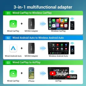 Ottocast 725414682023 2024 Mx 3 In 1 Wireless Carplay Adapter Android Auto/airplay #2