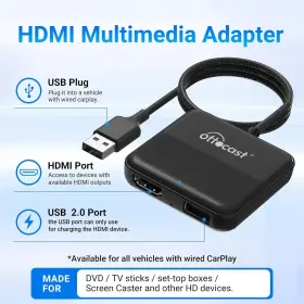 Ca361-c3 Ottocast Car Tv Mate 2024 Hdmi Multimedia Adapter For Cars With Oem Wired Carplay