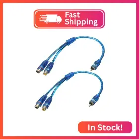 Ouhl 676422521968-rca-audio-cables Rca Y Adapter Connector 1 Male To 2 Female Car Auto Audio Splitter Ada