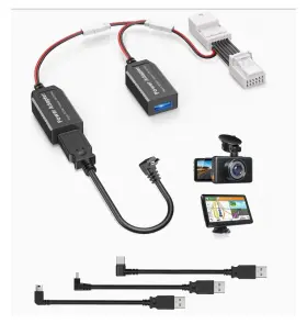 Pixelman 743785318440 Gps Dash Cam Power Adapter 12pin Type C Connector Mirror Camera Fit Toyota Lexus