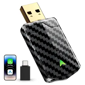 Ptgto 797465488107 Mini Wireless Carplay Adapter For Iphone And Android Auto 2026 Black