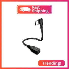 Qamcbulc 797424739530 Usb-c Male To Mini Usb Female Adapter 90 Degree Converter For Dash Cam