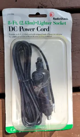 Radioshack 040293155841 Radio Shack 270-1590 Dc Power Cord Lighter Socket 8ft 10a 12vdc New Old Stock