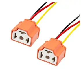 Rgoaanc Qph5256 2pcs H4 Hb2 9003 Wiring Harness Headlight Socket Connector Orange