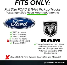 F150 Ronin Factory 313036294238 Truck Antenna For Ford Short 12 Inch Flexible #2