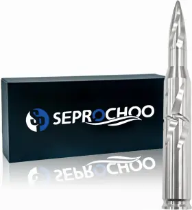 Seprochoo 769067091054 Car Truck Bullet Antenna 50 Cal Universal 5.5inch Silver