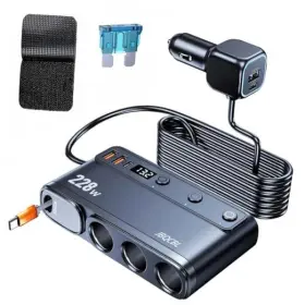 Shenzhen Hanbeike Technology Co. Ltd C35-l Cigarette Lighter Adapter With Retractable Car Charger 45w Usb C