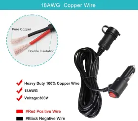 Sp-0829s Sparking 15ft Cigarette Lighter Extension Cord With On Off Switch - Car #2