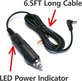 Supply 313111418443 6.5 Ft Dc Car Charger Adapter For Portable Single Dual Screen Dvd Player Sylvani #2