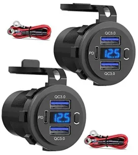 Stw01332 Sutnscw 12v Usb Outlet Dual Quick Charge 3.0 Port And Pd C Car Charger 2qc 1pd