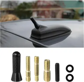 Sylvil-752cs Sylvil Car Short Antenna 1.37 Inch Stubby Aluminum Radio Black