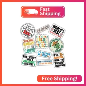 Tayta-rvggenrrf9 Tayta 10pcs Accountant Stickers Sheet Funny Cpa Gift Tax Season Accounting Spreadsheet