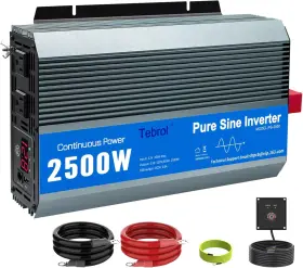 2500w-p Tebrol 2500w Pure Sine Wave Inverter 12v Dc To 120v Ac Converter For Home