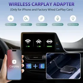 Tkasio 708451441433 New Wireless Apple Iphone Ios 10 Carplay Usb A And C Car Stereo Adapter Black