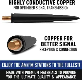 F-150 Tn Trunknets Inc 50ant F150 09-21 Bullet Antenna For Ford Xl Xlt 2009-2024 - Highly Durable Premium Black #2