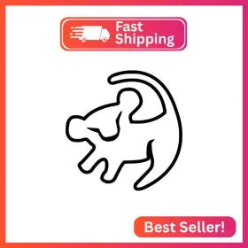 Uri009-b Ur Impressions Blk Baby Simba Drawing Decal Vinyl Sticker Graphics Cars Trucks S