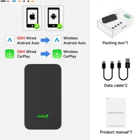 2air Usa-viralfinds 313048926950 5 Wireless Carplay Android Auto Box 2in 1 Adapter 2-channel Work W