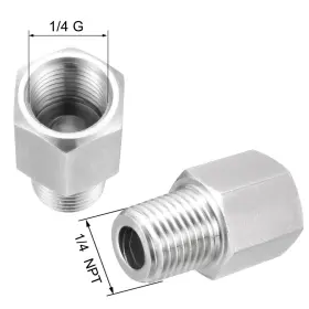 Uxcell 680520161537 Pipe To Fitting Adapter 1/4 Npt Male X G Female #3