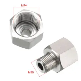 Uxcell 714998533975 Pipe To Fitting Adapter Pressure Gauge M10 Male X M14 Female #3