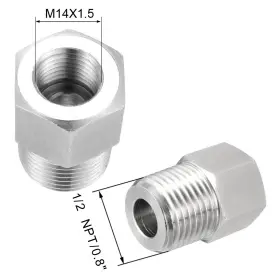 M14x1.5 Uxcell 714998809483 Pipe To Fitting Adapter Gauge 1/2 Npt Male X Female #2