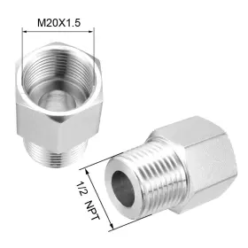 M20x1.5 Uxcell 714998809513 Pipe To Fitting Adapter Gauge 1/2 Npt Male X Female #2