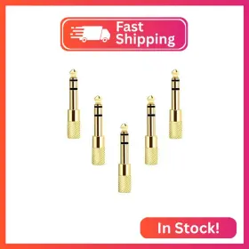 Valefod Va-0145-68 Updated Version 5-pack Stereo Audio Adapter 6.35mm 1/4 Inch Male To 3