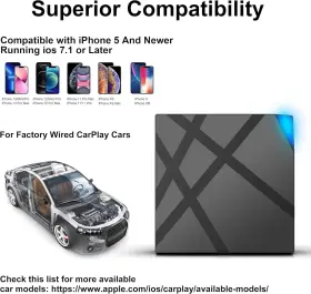 Veosma Veosma5.1 5.1 Carplay Adapter Convert All Factory Wired Systems To Wireless
