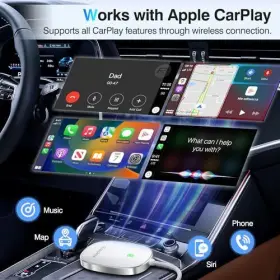 Vevavi 710891326324 Wireless Carplay Adapter 2024 Upgraded - White #3 Vevavi 710891326324 Wireless Carplay Adapter 2024 Upgraded - White #3