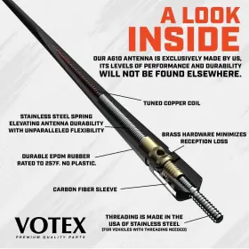 A601-ffd2-15 Votex - 13 3/4 Inch Rubber Antenna Fits Ford F-150 F-250 Ffd2-15 Black #2