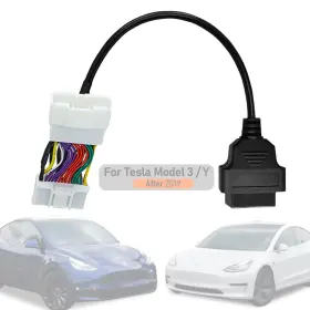 Obd2 Vzg 717067200976 Adapter Cable For Tesla Model 3/y 26 Pin To 16 Diagnostic Connector