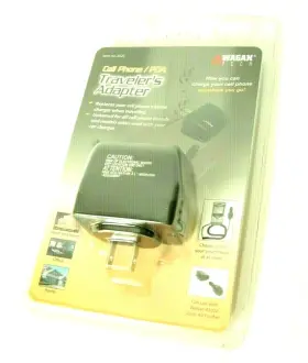 Wagan 084367026385 Travelers Cell Phone Adapter Round Car To 2 Prong Dc Socket #2