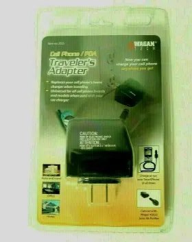 Wagan 084367026385 Travelers Cell Phone Adapter Round Car To 2 Prong Dc Socket