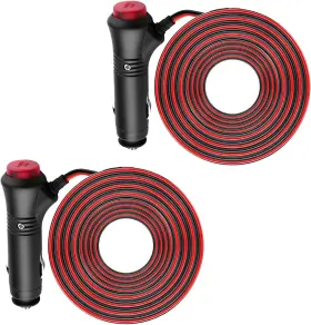 Weitu-us 726084968288 Cigarette Lighter Plug Adapter Cord 10ft 2pack With Led Switch 12v 24v
