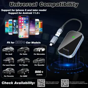 Xintuo 752848604932 2-in-1 Wireless Carplay Adapter Android Auto Convert Wired To Wirele #2