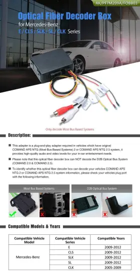 Xtrons 055869117388 Optical Fiber Decoder Box For Mercedes-benz E/cls/slk/sl/clk Series O #2