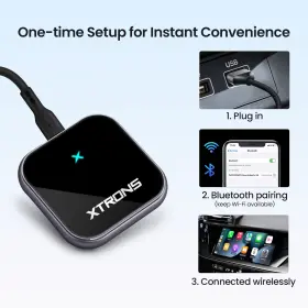 Accp07-14 Xtrons Wireless Carplay Android Auto Adapter Wired To Dongle Plug Play