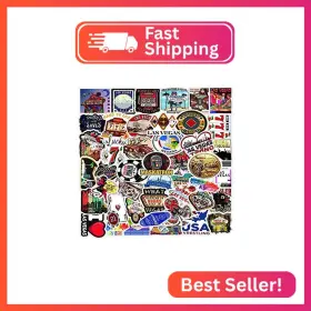 Yeesacg Yh055 53pcs Las Vegas Stickers Pack Aesthetic Vinyl Waterproof Sticker Decals For Wat