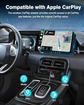 Yeysua 710638581504 Wireless Carplay Adapter - Stable And Converts Wired Black/gray #3