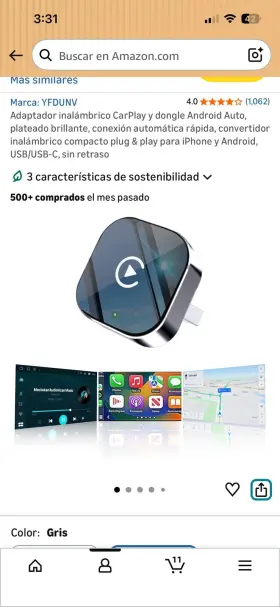 X004vegadx Yfdunv Wireless Carplay Adapter Sjj-f04q3 Bluetooth Usb-c Android Auto