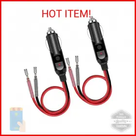 Yonhan 600609715840 Cigarette Lighter Male Plug 12v Fused Replacement 2 Pack