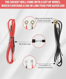 414dyqczdx001 Zlirfy Car Cigarette Lighter With Cable Element Socket Plug Socke #3