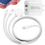 20W Fast Wall Charger 3 Charging Cable For Iwatch S10/9/8/7/6/5 Iphone 17. Fixed Price $9.63.