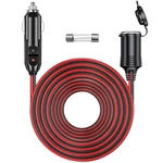 Rwujilong 12V/24V Heavy Duty Cigarette Lighter Extension Cord 13.1FT/4M With .... Fixed Price $13.67.