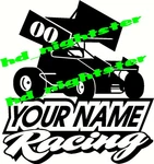 Customized Racing Dirt Sprint Car Open Wheel 600 Vinyl Graphic Window Decal. Fixed Price $5.99.